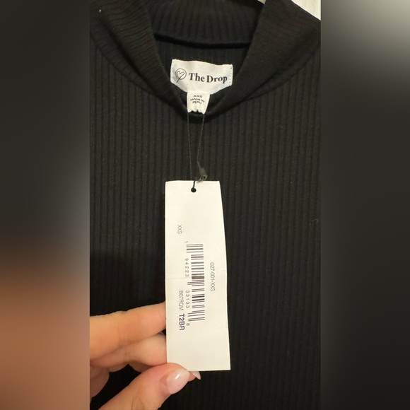 The Drop Women's Alyssa Fitted Long Sleeve Funnel Neck Ribbed Midi Bodycon Dress - Picture 7 of 7